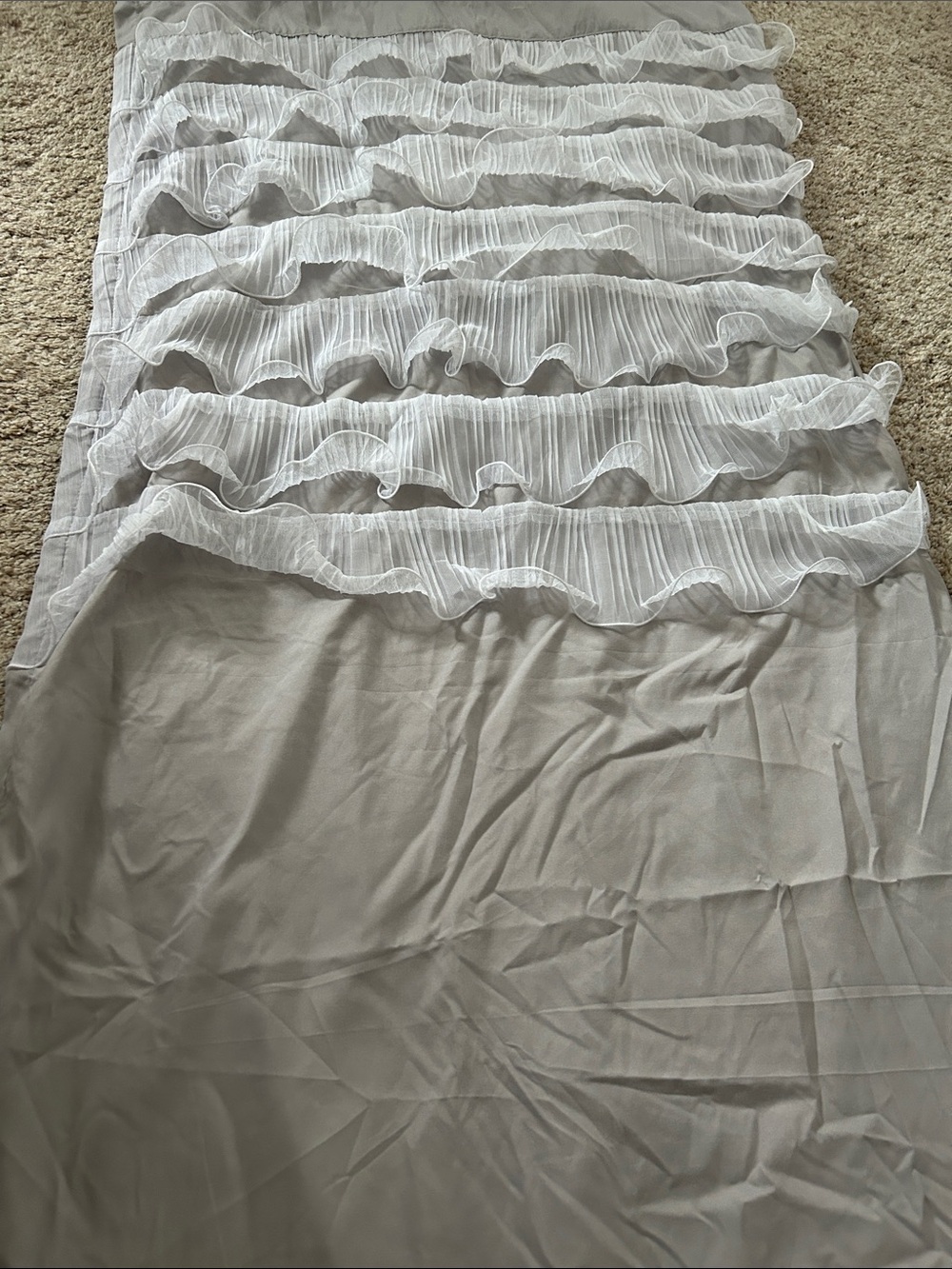 Like new  two pair of gray lush decor curtains- pole too